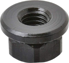 TE-CO - 3/8-16, 7/8" Flange Diam, 1/2" High, 11/16" Across Flats, Flange Nut - Grade 12L14 Steel, Black Oxide Finish, 1/8" Flange Height, TCMAI - Best Tool & Supply