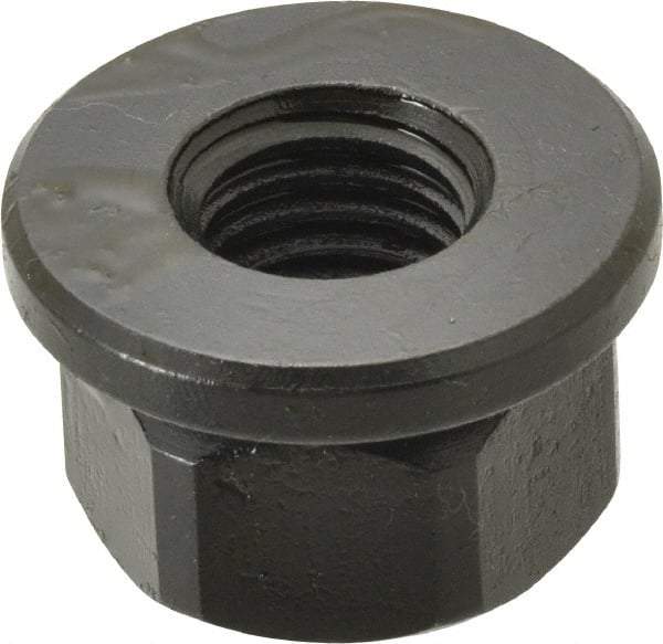 TE-CO - 5/8-11, 1-3/8" Flange Diam, 13/16" High, 1-1/16" Across Flats, Flange Nut - Grade 12L14 Steel, Black Oxide Finish, 3/16" Flange Height, TCMAI - Best Tool & Supply