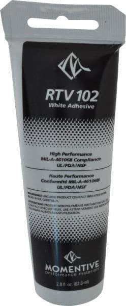 Momentive Performance Materials - 2.8 oz Tube White RTV Silicone Joint Sealant - 298.4°F Max Operating Temp, 20 min Tack Free Dry Time, Series RTV100 - Best Tool & Supply