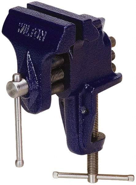 Wilton - 3" Jaw Width x 2-1/2" Jaw Opening Capacity, 2-5/8" Throat Depth, Bench & Pipe Combination Vise - 3/8" Max Pipe Capacity, Stationary Base, Clamp-On Attachment, Cast Iron - Best Tool & Supply