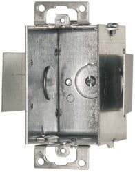 Cooper Crouse-Hinds - 1 Gang, (4) 1/2" Knockouts, Steel Rectangle Switch Box - 3" Overall Height x 2" Overall Width x 2-1/2" Overall Depth - Best Tool & Supply