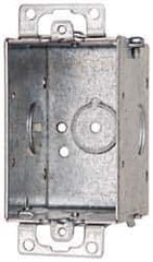 Cooper Crouse-Hinds - 1 Gang, (5) 1/2" Knockouts, Steel Rectangle Switch Box - 3" Overall Height x 2" Overall Width x 2-1/2" Overall Depth - Best Tool & Supply