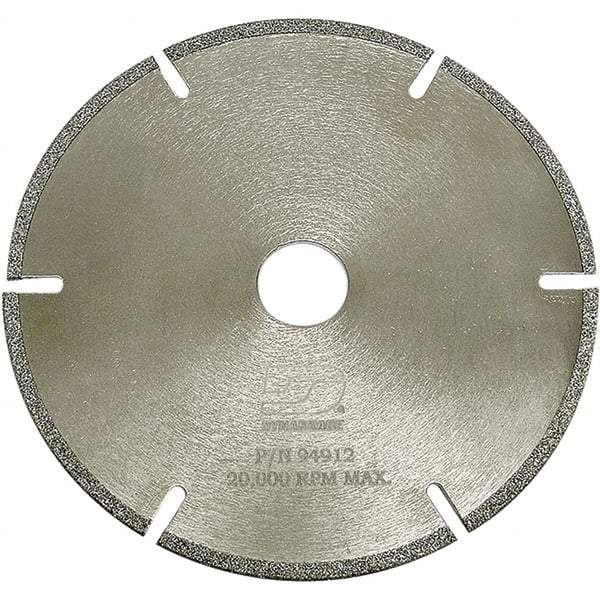 Dynabrade - 4-1/2" Diam, 3/8" Arbor Hole Diam, 6 Tooth Wet & Dry Cut Saw Blade - Diamond-Tipped, Standard Round Arbor - Best Tool & Supply