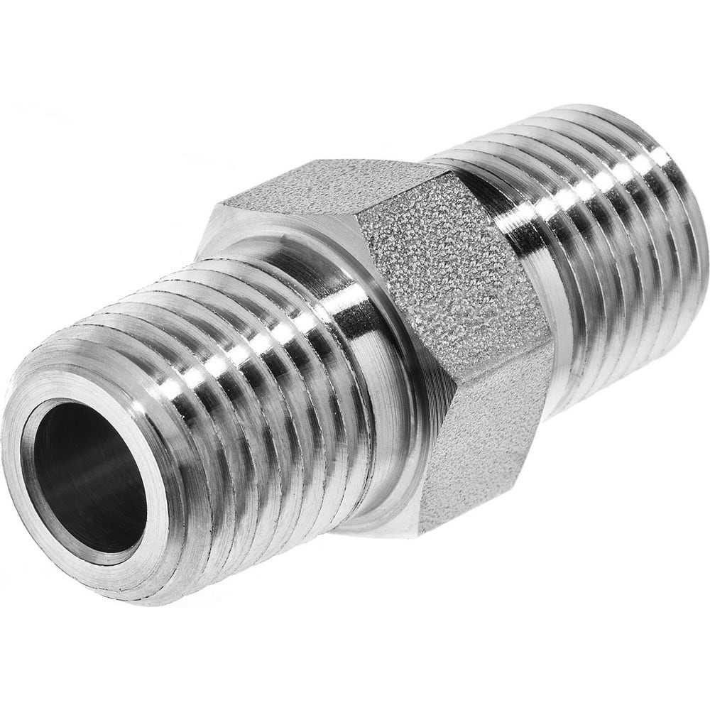 Stainless Steel Pipe Nipples & Pipe; Thread Style: Threaded on Both Ends; Construction: Seamless; Schedule: 150; Thread Standard: NPT; BSPT; Lead Free: Yes; Standards: ANSI/ASME B1.20.1; Overall Length: 1.14