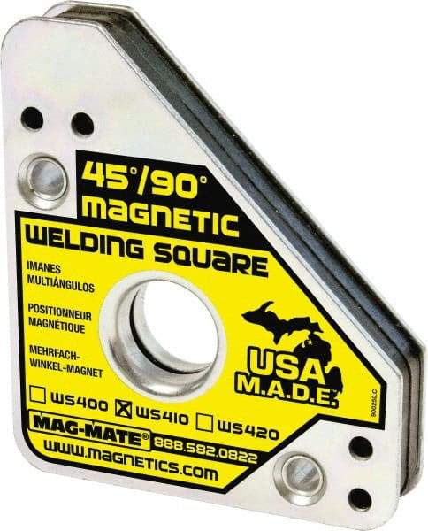 Mag-Mate - 3-3/4" Wide x 3/4" Deep x 4-3/8" High, Rare Earth Magnetic Welding & Fabrication Square - 75 Lb Average Pull Force - Best Tool & Supply