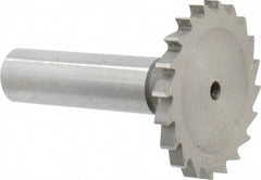 Made in USA - 1-1/2" Diam x 9/64" Face Width, High Speed Steel, 20 Teeth, Shank Connection Woodruff Keyseat Cutter - Uncoated, 2-1/4" OAL x 1/2" Shank, Straight Teeth - Best Tool & Supply