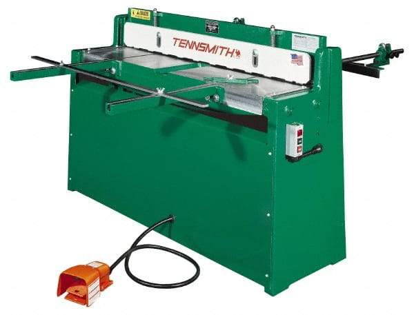 Tennsmith - 52-1/4 Inch Long Blade, Hydraulic Power Floor Shear - 61 Inch Wide x 25 Inch Deep x 42 Inch High, 0.0394 Inch Stainless Steel Capacity, 0.0630 Inch Mild Steel Capacity, 30 Inch Back Gauge Range - Best Tool & Supply