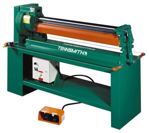 Tennsmith - 20 Gauge Max Stainless Steel Capacity, 49 Inch Max Forming Width, Floor Machine, Electric Slip Roll - 3/4 hp, 77 Inch Overall Width, x 50 Inch Overall Height, 3 Inch Slip Roll Diameter, 3/8, 1/2, 5/8 Inch Wire Groove Width, 230/460 Voltage - Best Tool & Supply