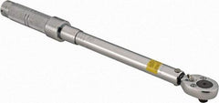 Proto - 3/8" Drive Mil Spec Micrometer Torque Wrench - 16 Ft/Lb to 80 Ft/Lb Torque, 15-1/2" OAL, Ratchet Head - Best Tool & Supply