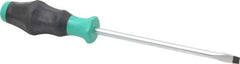 Wera - 255mm OAL Standard Slotted Screwdriver - 150mm Blade Length, Round Shank, Ergonomic Handle - Best Tool & Supply