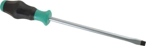 Wera - 312mm OAL Standard Slotted Screwdriver - 200mm Blade Length, Round Shank, Ergonomic Handle - Best Tool & Supply