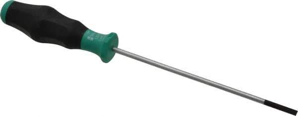 Wera - 206mm OAL Standard Slotted Screwdriver - 125mm Blade Length, Round Shank, Ergonomic Handle - Best Tool & Supply