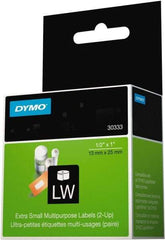 Dymo - 1" Wide x 1/2" Long, White Multi-Purpose Label - For DYMO LabelWriter Printers - Best Tool & Supply