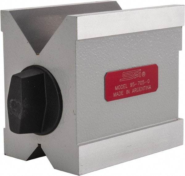 SPI - 0.19 to 70mm Capacity, 90° Angle, Steel V-Block - 3-15/16" Long x 2-3/4" Wide x 3-3/4" High, Sold as Individual - Best Tool & Supply