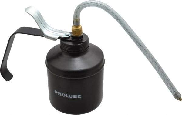 PRO-LUBE - 500 mL Capcity, 9" Long Flexible Spout, Lever-Type Oiler - Steel Pump, Steel Body, Powder Coated - Best Tool & Supply