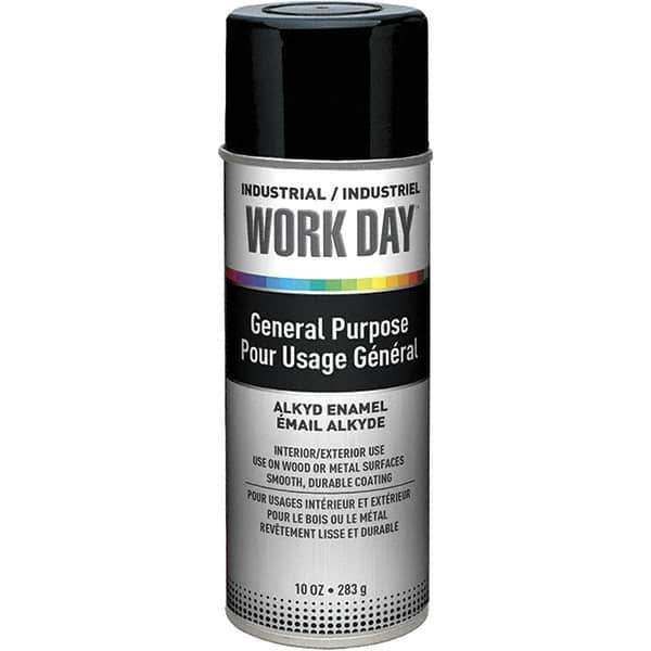 Krylon - Black, Gloss, Enamel Spray Paint - 9 to 13 Sq Ft per Can, 10 oz Container, Use on Ceramics, Glass, Metal, Plaster, Wood - Best Tool & Supply