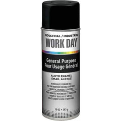 Krylon - Black, Flat, Enamel Spray Paint - 9 to 13 Sq Ft per Can, 10 oz Container, Use on Ceramics, Glass, Metal, Plaster, Wood - Best Tool & Supply