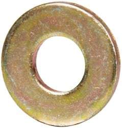 Made in USA - #10 Screw, Grade 1008/1010 Steel Standard Flat Washer - 1/4" ID x 0.562" OD, 0.06" Thick, Cadmium-Plated Finish, Meets Military Specifications - Best Tool & Supply