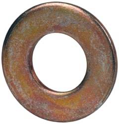 Made in USA - 3/8" Screw, Grade 1008/1010 Steel Standard Flat Washer - 0.406" ID x 0.812" OD, 0.06" Thick, Cadmium-Plated Finish, Meets Military Specifications - Best Tool & Supply