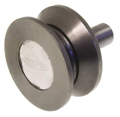 Osborn International - 4-1/2" Roller Diam x 2" Width, 1-1/4" Stud Diam x 2-1/2" Length, V Grooved Concentric Stud - Steel, 1-3/4" Thread Length, 1-1/4-12 Thread, 4-1/2" OAL, 13,700 Lb Dynamic Cap - Best Tool & Supply