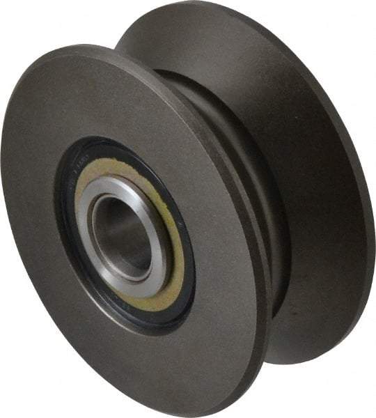 Osborn International - 3-3/4" Roller Diam x 1-9/16" Width, V Grooved Yoke Roller - Steel, 7,630 Lb Dynamic Cap - Best Tool & Supply