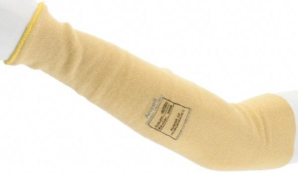 Ansell - Size M, Golden Yellow Kevlar Cut Resistant Sleeve - 18" Long Sleeve - Best Tool & Supply