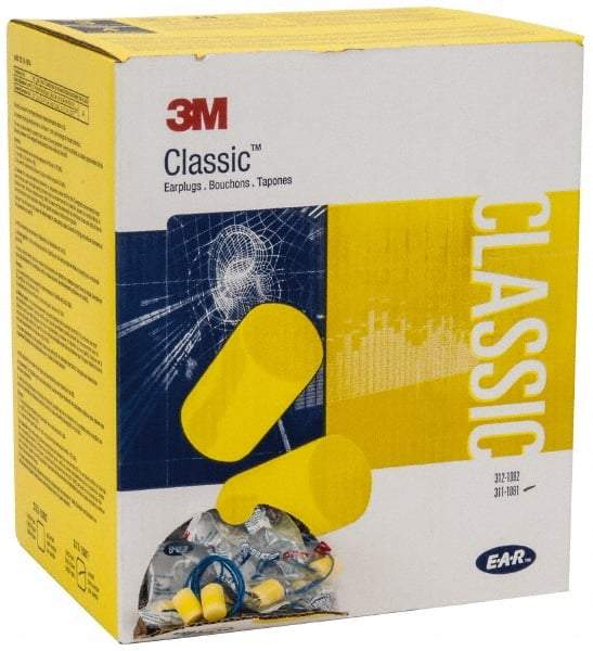 3M - Disposable, Corded, 29 dB, Barrel Earplugs - Yellow, 500 Pairs - Best Tool & Supply