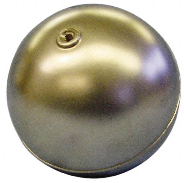 Made in USA - 2-3/8" Diam, Spherical, Internal Connection, Metal Float - 1/4-20 Thread, Copper, 25 Max psi, 24 Gauge - Best Tool & Supply