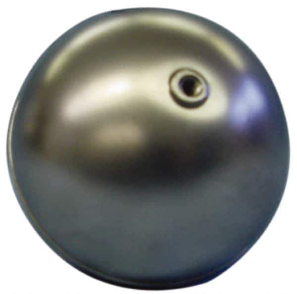 Made in USA - 2" Diam, Spherical, Internal Connection, Metal Float - 10-32 Thread, Stainless Steel, 1,000 Max psi, 22 Gauge - Best Tool & Supply