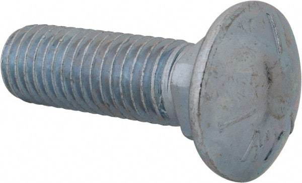 Value Collection - 5/8-11 UNC 2" Length Under Head, Standard Square Neck, Carriage Bolt - Grade 5 Steel, Zinc-Plated Finish - Best Tool & Supply