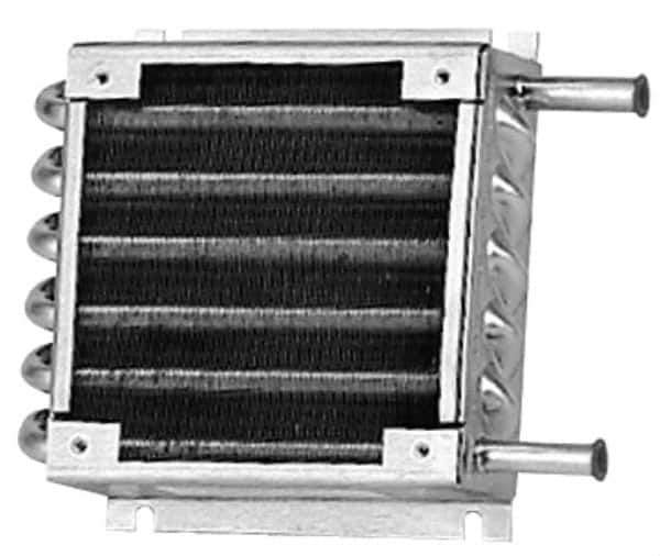 Lytron - 3/8" Tube OD, 1 Fan Mount, Liquid-To-Air Stainless Steel Tubed Process Equipment Heat Exchanger - Deionized Water Cooler, Corrosive Liquid Cooler, 5.8" High x 7.8" Wide x 1.8" Deep, 1,140 BTU/Hr, 400°F Max - Best Tool & Supply