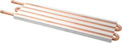 Lytron - 12" Long x 3-1/2" High, Beaded Connection Copper Tube Cold Plate - 3/8 OD Tube, 4-Pass Fluid Path, Water Cooling, 1/2" Thick - Best Tool & Supply