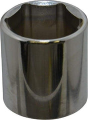 Proto - 3/8" Drive, Standard Hand Socket - 6 Points, 1-5/16" OAL, Chrome Vanadium, Chrome Finish - Best Tool & Supply