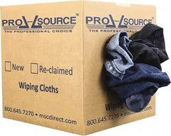 PRO-SOURCE - Reclaimed Rags - Assorted Colors, Denim, Low Lint, 5 Lbs. at 2 to 4 per Pound, Box - Best Tool & Supply