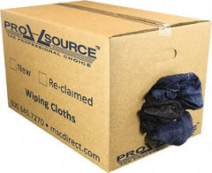 PRO-SOURCE - Reclaimed Rags - Assorted Colors, Denim, Low Lint, 25 Lbs. at 2 to 4 per Pound, Box - Best Tool & Supply