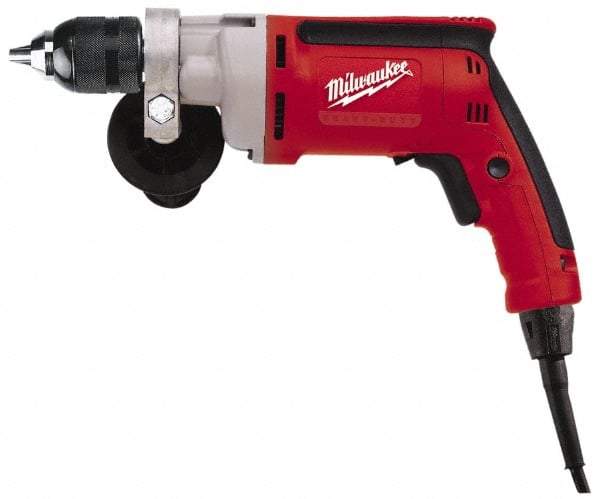 Milwaukee Tool - 3/8" Keyless Chuck, 1,200 RPM, Pistol Grip Handle Electric Drill - 7 Amps, 120 Volts, Reversible, Includes 3/8" Magnum Drill & Side Handle - Best Tool & Supply