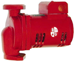 Bell & Gossett - 1/6 hp, 9-1/8" Long, 1 Phase, Cast Iron Housing, Noryl Impeller, Inline Circulator Pump - 115 Volt, 60 Hz, 6-3/8" Flange Width, Bell & Gossett Part No. 1BL002, 150 Max psi, ODP Motor - Best Tool & Supply