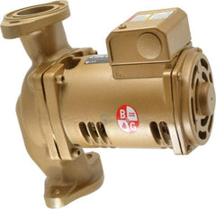 Bell & Gossett - 1/6 hp, 9-1/8" Long, 1 Phase, Bronze Housing, Noryl Impeller, Inline Circulator Pump - 115 Volt, 60 Hz, 6-3/8" Flange Width, Bell & Gossett Part No. 1BL004, 150 Max psi, ODP Motor - Best Tool & Supply