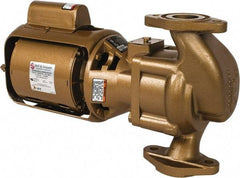 Bell & Gossett - 1/6 hp, 15-3/8" Long, 1 Phase, Bronze Housing, Phenolic Impeller, Inline Circulator Pump - 115 Volt, 60 Hz, 8-1/2" Flange Width, Bell & Gossett Part No. 102213, 125 Max psi, ODP Motor - Best Tool & Supply