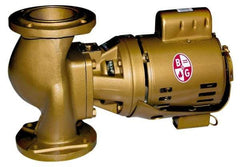 Bell & Gossett - 1/6 hp, 16-5/8" Long, 1 Phase, Bronze Housing, Brass Impeller, Inline Circulator Pump - 115 Volt, 60 Hz, 8-1/2" Flange Width, Bell & Gossett Part No. 102217, 125 Max psi, ODP Motor - Best Tool & Supply