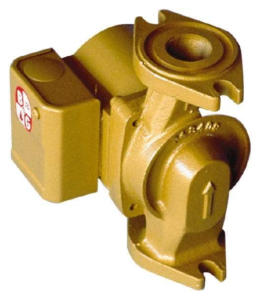 Bell & Gossett - 1/25 hp, 5-9/16" Long, 1 Phase, Bronze Housing, Polypropylene Impeller, Inline Circulator Pump - 115 Volt, 60 Hz, 6-3/8" Flange Width, Bell & Gossett Part No. 103252, 150 Max psi, ODP Motor - Best Tool & Supply