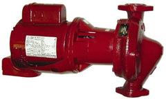 Bell & Gossett - 1/2 hp, 23" Long, 1 Phase, Cast Iron Housing, Cast Bronze Impeller, Inline Circulator Pump - 115/230 Volt, 60 Hz, 13-1/2" Flange Width, Flanges Included, Bell & Gossett Part No. 60-15, 175 Max psi, ODP Motor - Best Tool & Supply