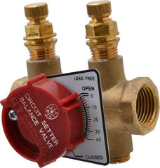 Bell & Gossett - 1/2" Pipe, Threaded End Connections, Inline Calibrated Balance Valve - 2-15/16" Long, 2-3/4" High, 300 Max psi, Brass Body - Best Tool & Supply