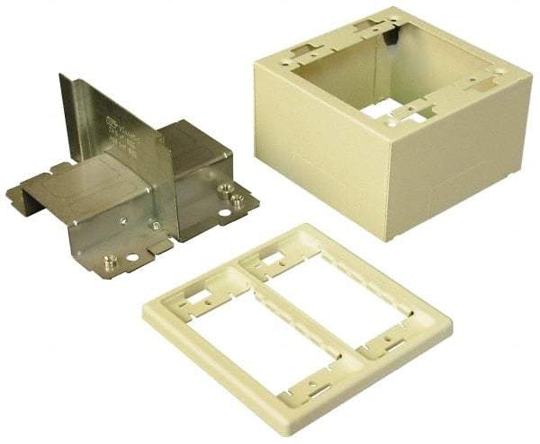 Wiremold - 4-3/4 Inch Long x 4-3/4 Inch Wide x 2-3/4 Inch High, Rectangular Raceway Box - Ivory, For Use with Wiremold 2400 Series Raceways - Best Tool & Supply