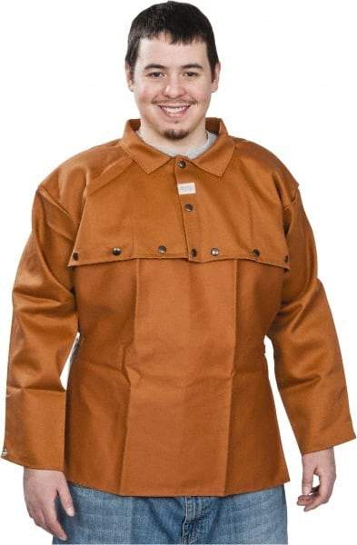 Stanco Safety Products - Size XL, 46-48" Chest, 20" Long, Flame Resistant, Cape Sleeves & Bib - Cotton, 12 oz, Russet - Best Tool & Supply