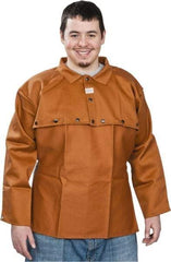 Stanco Safety Products - Size XL, 46-48" Chest, 20" Long, Flame Resistant, Cape Sleeves & Bib - Cotton, 12 oz, Russet - Best Tool & Supply