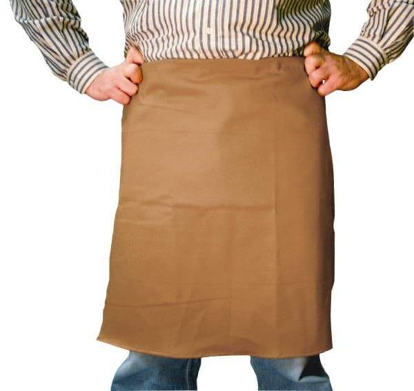 Stanco Safety Products - 24 x 24" Flame Resistant/Retardant & Welding Waist Apron - Cotton, 12 oz Material, Brown, 0 Pockets - Best Tool & Supply