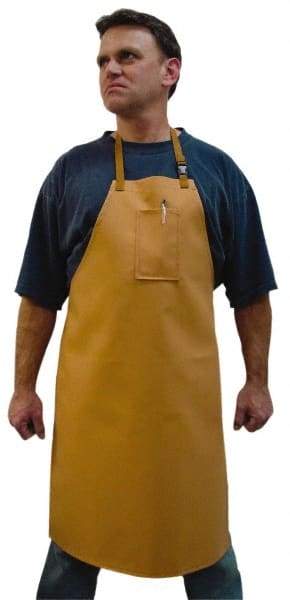 Stanco Safety Products - 24 x 36" Flame Resistant/Retardant & Welding Bib Apron - Cotton, 12 oz Material, Brown, 1 Pocket - Best Tool & Supply