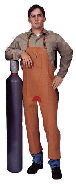 Stanco Safety Products - 24 x 48" Flame Resistant/Retardant & Welding Split Leg Apron - Cotton, 12 oz Material, Brown, 1 Pocket - Best Tool & Supply