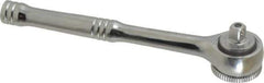 Paramount - 1/4" Drive Round Head Quick-Release Ratchet - Chrome Finish, 5-3/4" OAL, 45 Gear Teeth, Full Polished Knurled Handle - Best Tool & Supply